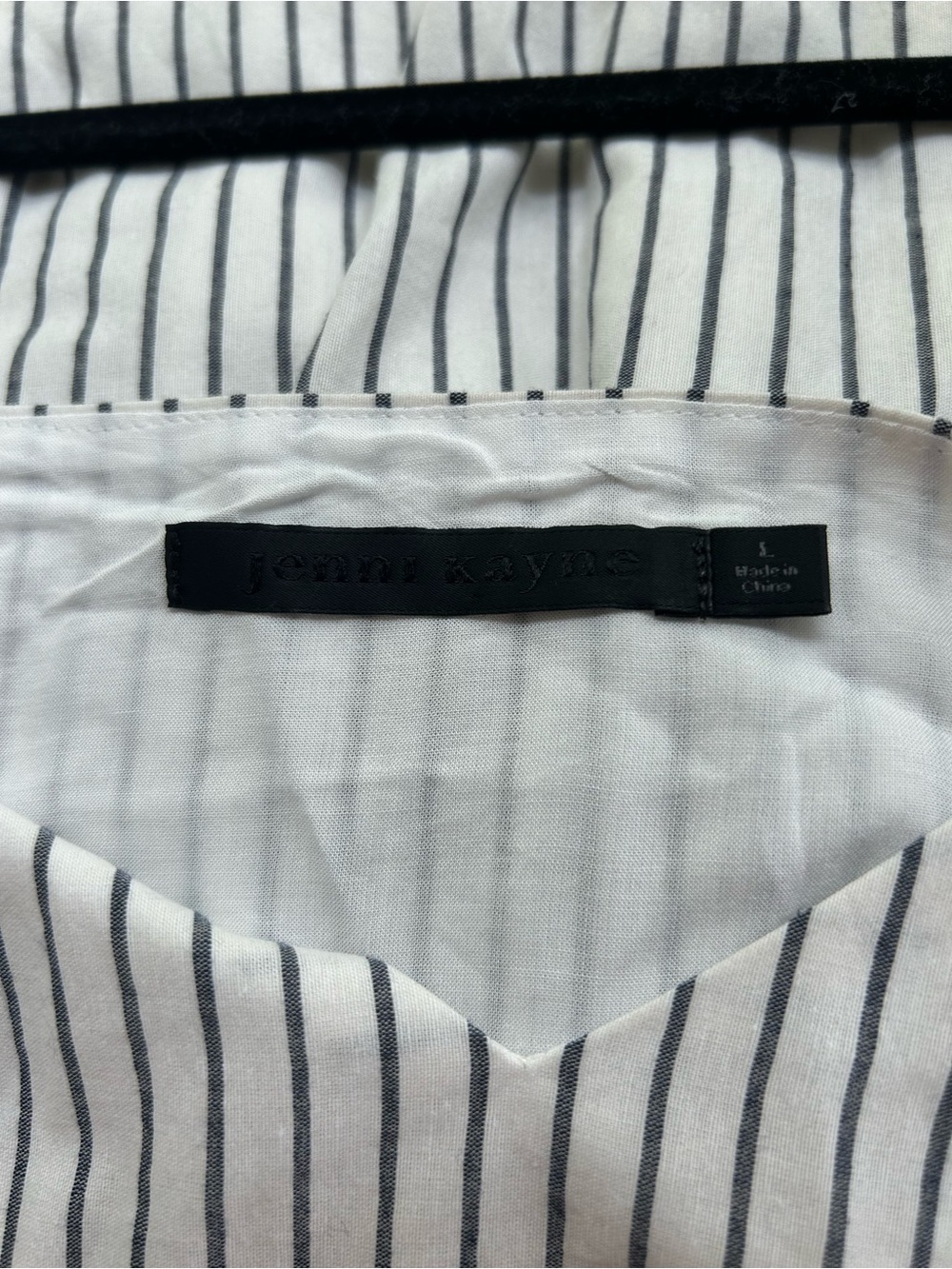 Jenni Kayne White Dress with Navy Pinstripes - Picture 4 of 4